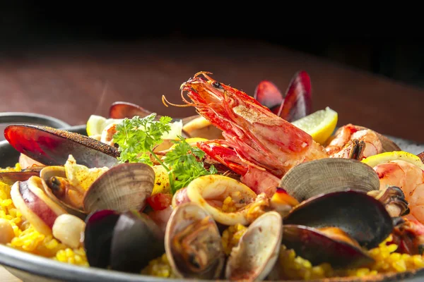 Paella frutti di mare spagnolo — Foto Stock